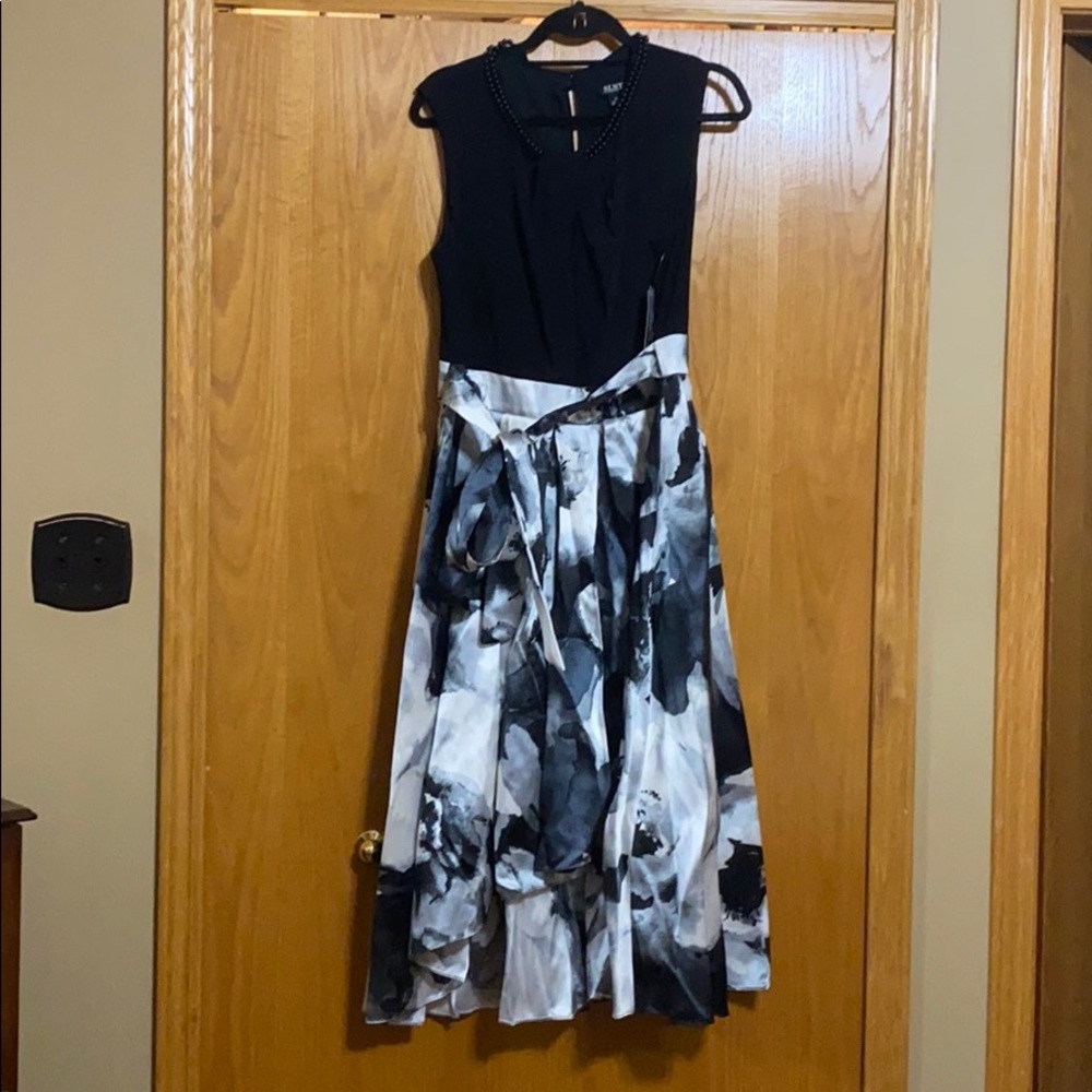Black and gray hi lo party dress